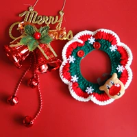 Красный плетеный чокер, со снежинками