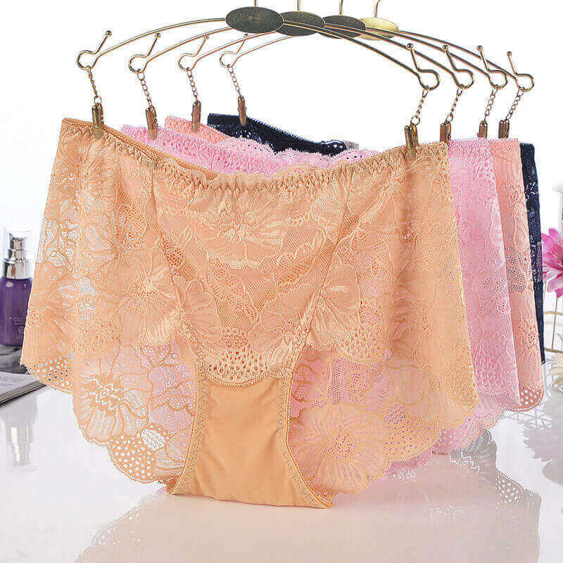 3 mới nhỏ Tianer gợi cảm rỗng hồng tăng eo cao Phiên bản lớn của quần short để tăng phiên bản đồ lót nữ L code XL quần lót bé gái