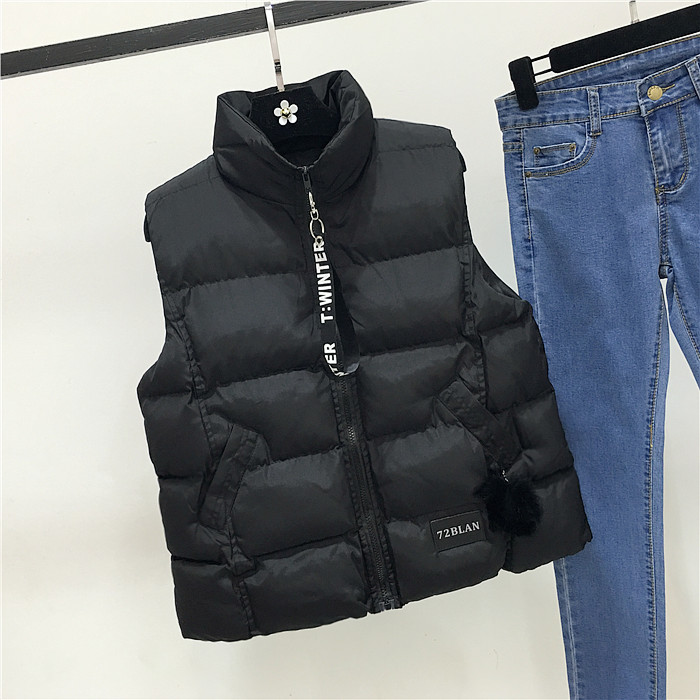 Thu đông 2018 phiên bản Hàn Quốc mới của cổ áo cổ áo dày xuống ngắn cotton vest nữ sinh viên vest vest vest các kiểu áo vest nữ hàn quốc