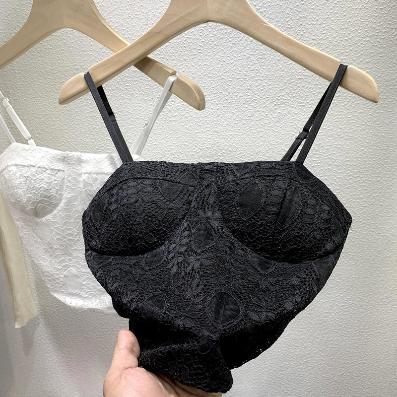 Short lace vest bottoming shirt with suspenders inside women's spring and summer net red beauty hug baby bag chest pad wrap chest tube top top - Taobao