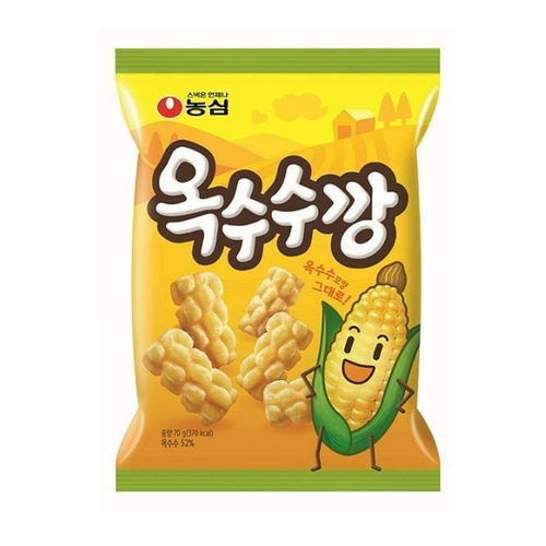 Корейские импортные снеки Nongshim Rich Original, приготовленные на углях, со вкусом кукурузы, воздушные хрустящие закуски 𫔮Хрустящие маленькие закуски в трубочках