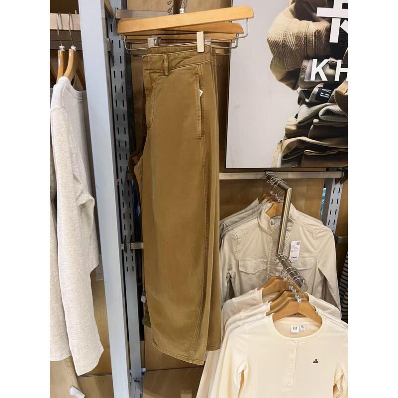 Gap Women's 2025 Autumn New Mid-Waist Washed Denim Casual Pants Loose Fit Us Version 800534