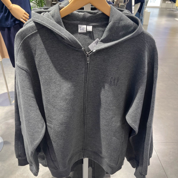 Gap Men's and Women's Clothing 2026 Autumn New Air Sandwich Embroidered Hooded Loose Sweatshirt Jacket 1Ss623003
