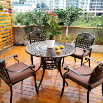 Outdoor table and chair combination three-piece suit Outdoor leisure wrought iron terrace open-air garden Cast aluminum balcony courtyard Waterproof