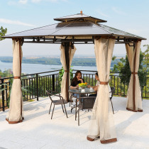 Gazebo Outdoor Courtyard Sunshade Canopy Outdoor Four Corners Mobile Iron Art Assembly Sun Room Garden Terrace Pavilion
