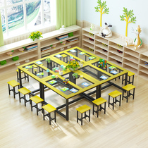 Primary School Kindergarten Class Table And Chairs Painting Room Training Table Glass Handmade Fine Art Table Painting Table Calligraphy Reading Study Table