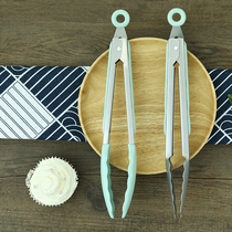 Lengthened stainless steel food nip grilled meat clip silicone anti-burn and high temperature resistant clip domestic frying steak bread food clips