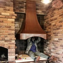 Suction range hood decorative cover European retro open kitchen cabinet art design household oil smoke hood