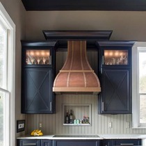 Hood decorative cover Italian European Villa open kitchen copper wood style luxury decorative hood