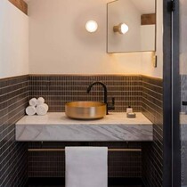 Nordic upper basin round washbasin basin modern art light luxury all copper basin home toilet wash basin