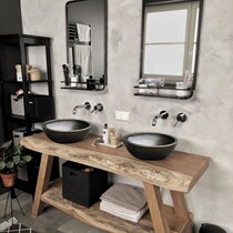 Chinese style retro personality basin Mediterranean round Hotel exhibition hall Villa toilet metal art Copper Basin