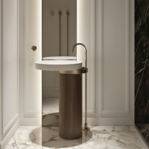 Washing basin upper basin floor-standing Italian design artificial stone hotel bathroom bathroom household column Basin