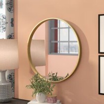 Decorative mirror porch mirror cosmetic mirror brass Nordic IKEA minimalist bathroom light luxury bathroom mirror frame