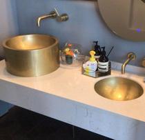 Brass table basin washing basin children parent-child restaurant washbasin combination double basin