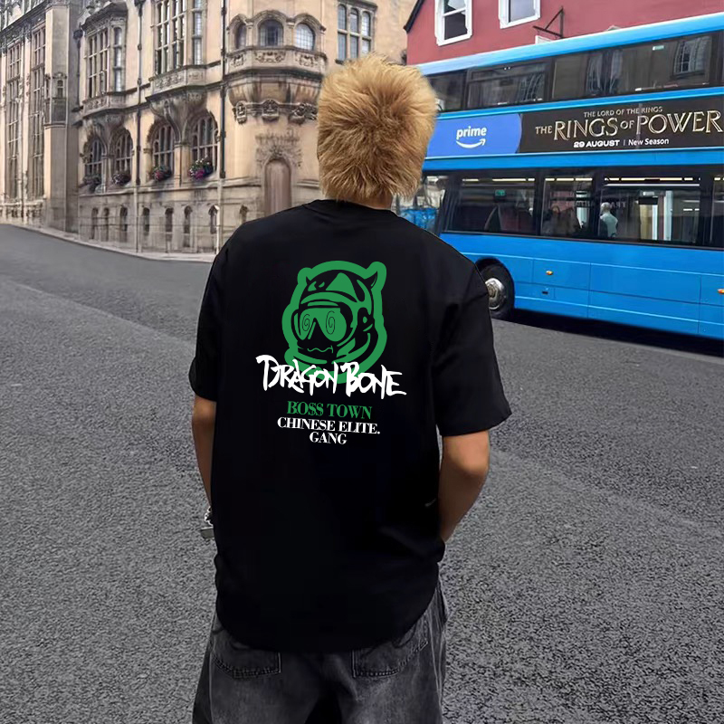 Sta 2025 Summer Zai Genbang Beef Club Pure Cotton Crew Neck Short-Sleeve T-Shirt, Loose Casual Everyday American Style