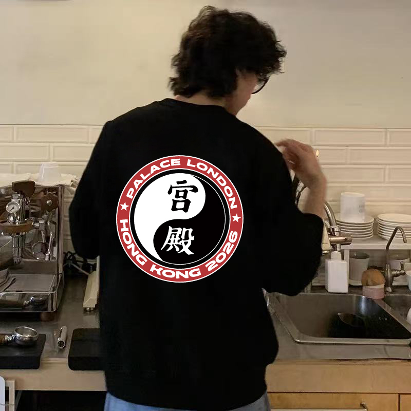 Palace Nanhua Football Club Co-Branded Hong Kong Limited Series Logo Printed American-Style Long-Sleeved T-Shirt