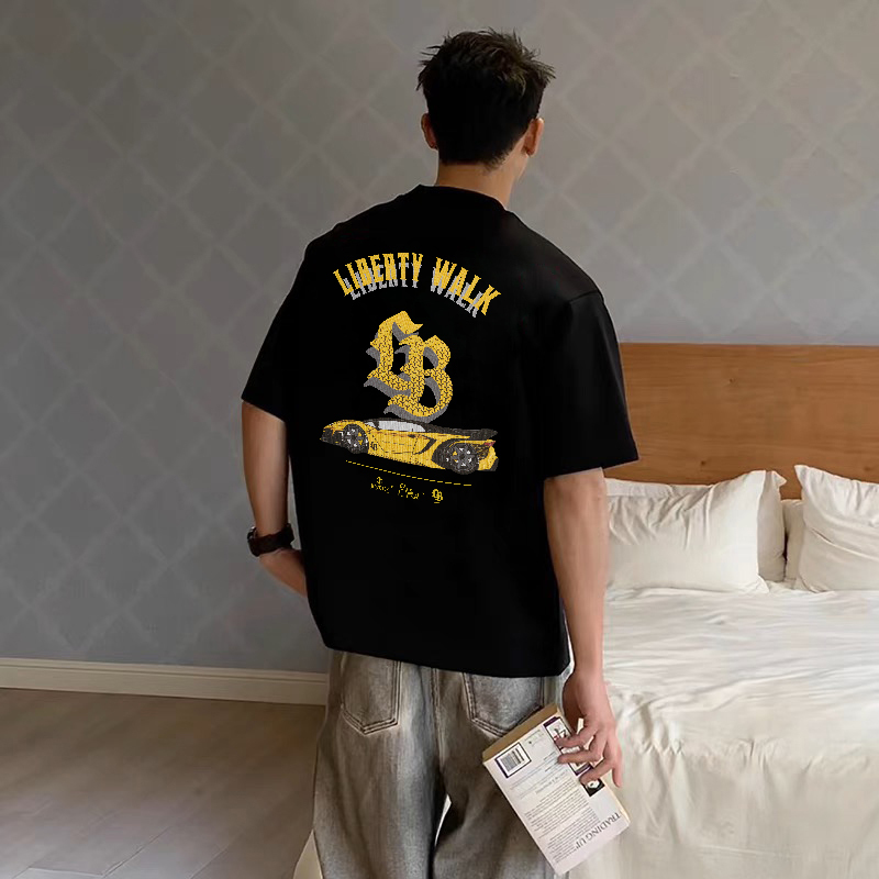 Libertywalk lb X Inozetek X Tbc Co-Branded Printed American Retro Short-Sleeved T-Shirt for Men and Women