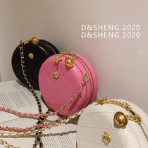 Dongsheng fashion goose egg small fragrance bag 2021 new womens bag shoulder messenger bag Lingge chain small round bag