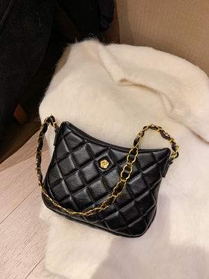 taobao agent Chain, shoulder bag, fashionable one-shoulder bag, underarm bag, french style, Chanel style, chain bag, 2023 collection