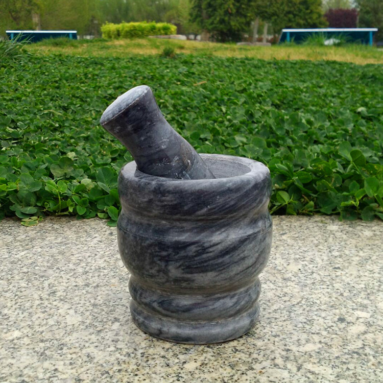 Natural Green Stone Pressed Garlic Press Stone Mortar Home Stone Garlic Mortar Mashed Jar Grinding Machine Hand Press Garlic Garlic Clay Pot