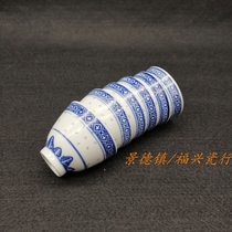 Jingdezhen Cultural Revolution Factory porcelain blue and white exquisite three-cylinder cup tea cup Cultural Revolution collection