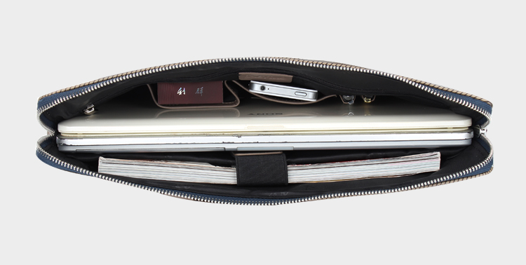 可诺2014新款潮男商务手提包时尚公文包单肩斜挎包横款大包770-1