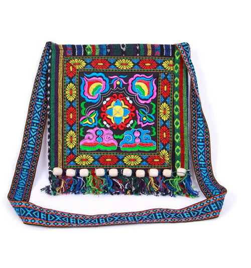 Guizhou tourism ethnic style handicrafts Miao nationality twine single shoulder diagonal girl performance embroidery bag storage bag
