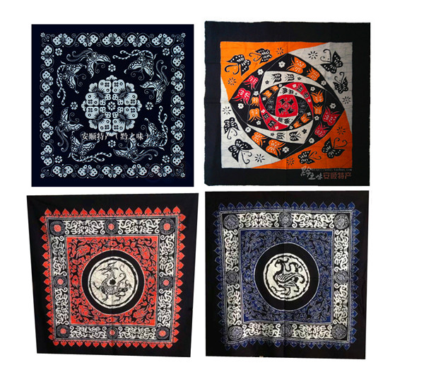 Yunnan Characteristics National Wind Manual Wax Dyeing And Painting Dining Hall Square Table Cloth Guest House Hotel Folk Juku Decoration Painting Pure Cotton Wall-mounted