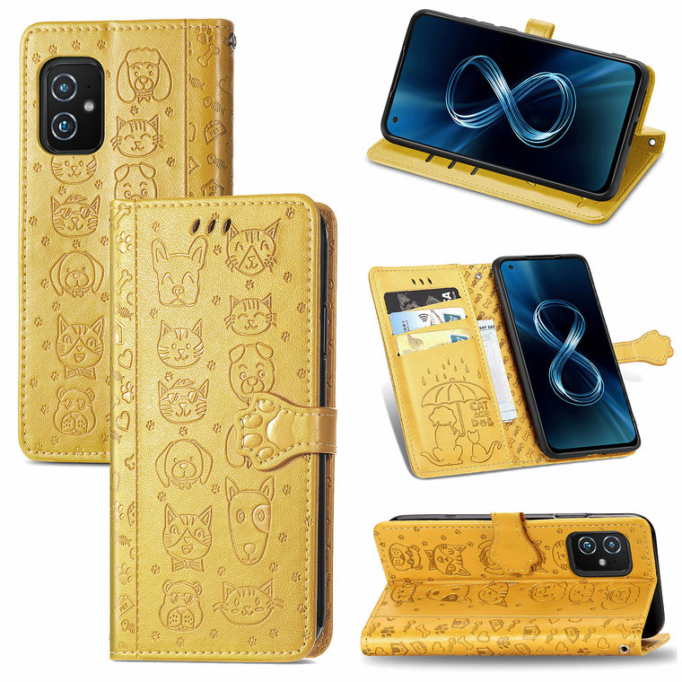 Girls ZenFone 9 ZS590KS Synthetic Leather Cartoon Wallets Folio Flip Soft Phone Case