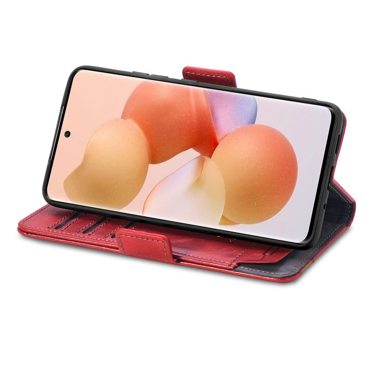 Wallets Folio Flip Two Tone Magnetic Synthetic Leather Card Holder Folding Stand K50, K50 Pro, K50 Ultra, 12T, 12T Pro Phone