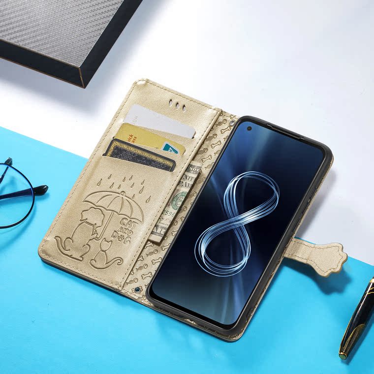 Girls ZenFone 9 ZS590KS Synthetic Leather Cartoon Wallets Folio Flip Soft Phone Case