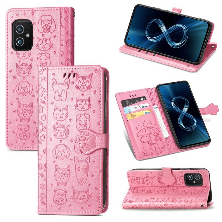 Girls ZenFone 9 ZS590KS Synthetic Leather Cartoon Wallets Folio Flip Soft Phone Case