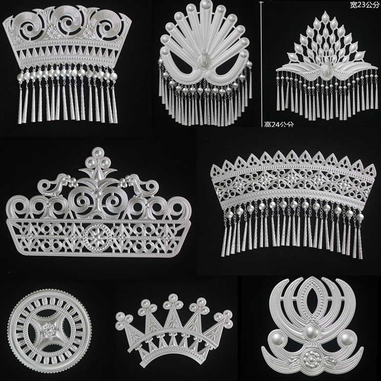 New Yi Ethnic Clothing for Women, Traditional Bride Outfit from Liangshan, Silver Jewelry Headdress, Large Skirt, Long Yi Silver Jewelry Headdress