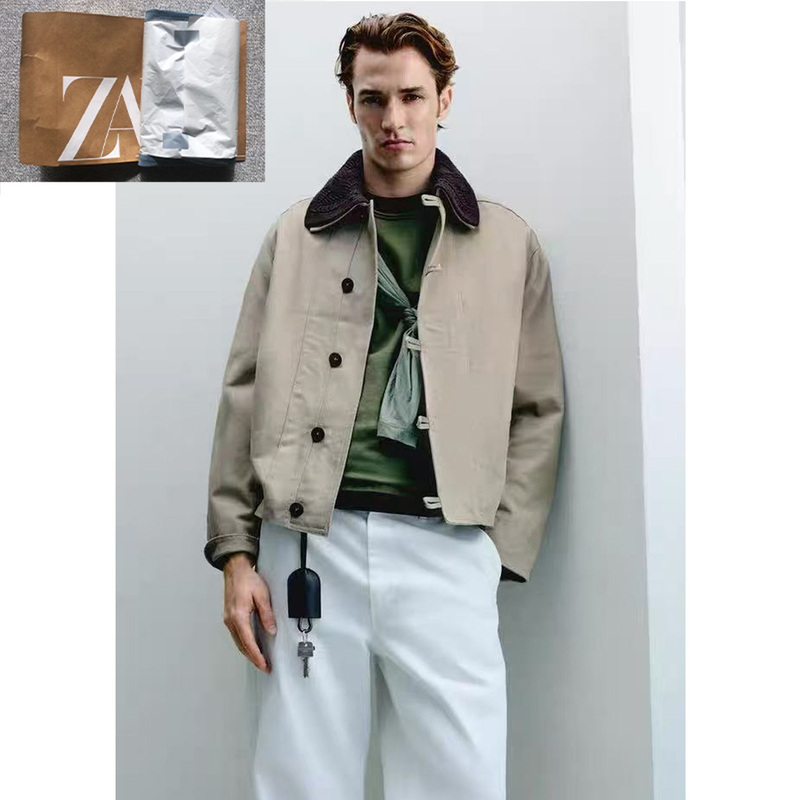 Za2025 New Autumn Men's Crochet Patchwork Loose Lapel Jacket Cool and Trendy 3046313 707