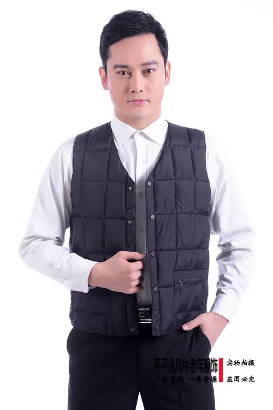 Mùa thu và mùa đông vest vest vest nam trung niên vest nam trung niên lỏng áo cotton dày vai áo khoác mùa đông nam
