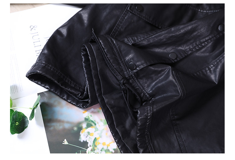 Кожаная куртка 品牌剪标品牌撤柜外贸大牌女装春秋韩版大码文艺暗扣皮衣短款外套 OTHER