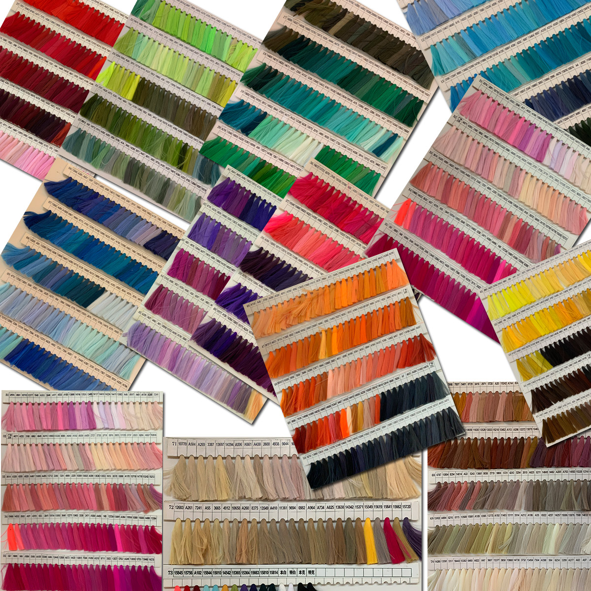 Chemical Fiber-Dylon Wool Twist Torsion Bar Order Color Numbering Comparison Table