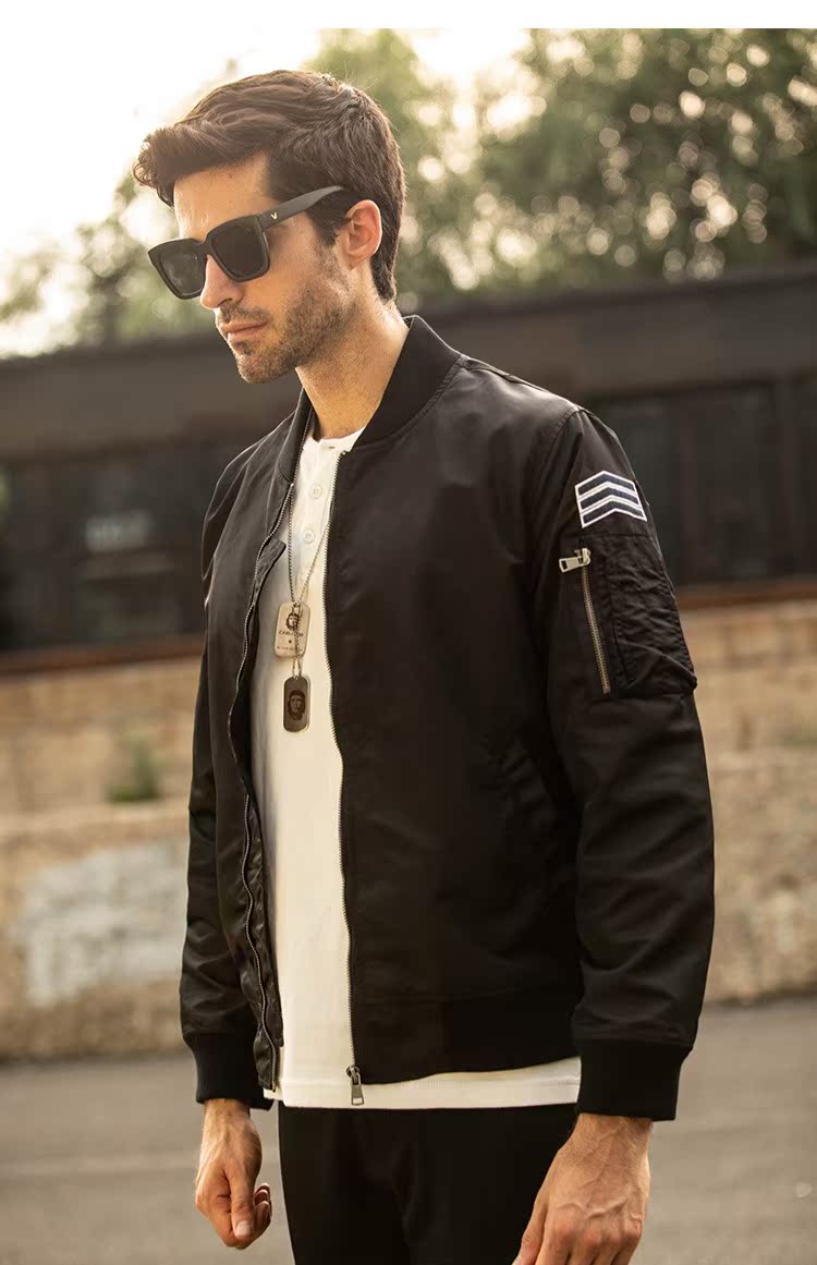 Áo khoác bomber nam CARLCLUB áo khoác nam cứng cáp áo khoác MA-1 US - Đồng phục bóng chày áo khoác bomber nam cao cấp