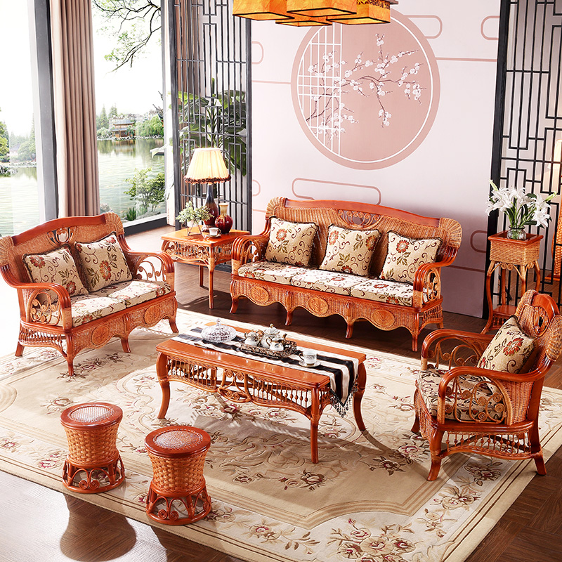 Rattan sofa Rattan Sofa Chairs Combined Living-room Vines Bamboo Sofa Vines Vines Sofa Rattan Sofa Rattan Furniture