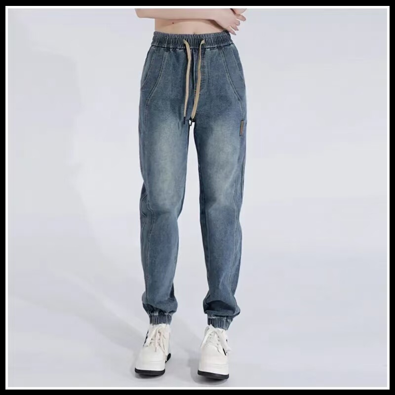2026 Spring/Summer New Women's Breathable Elastic Waist Loose Casual Pants Trendy Versatile Jogger Jeans