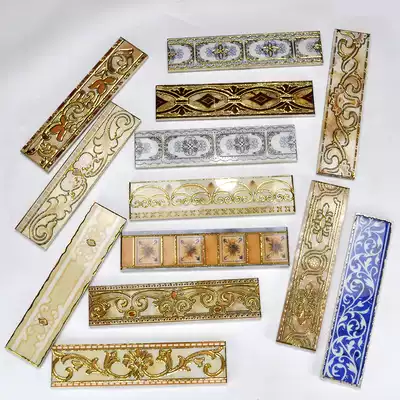 Throwing gold bricks waist line Ceramic tile powder room wall decoration Kitchen balcony grounding wire waveguide wire Ceramic tile waist line gold plating