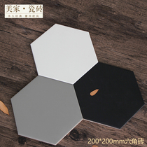 Promotion black and white gray hexagonal tiles Nordic style bathroom kitchen balcony tiles Simple IKEA non-slip floor tiles wall tiles