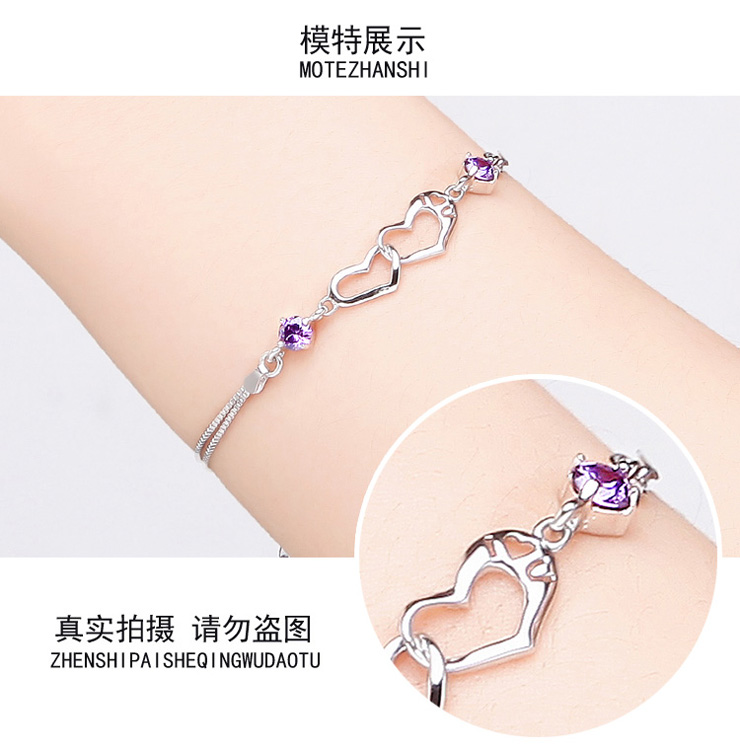 925 sterling silver bracelet Hàn Quốc phiên bản của các đơn giản ladies bạn gái sinh viên bracelet Sen cá tính món quà sinh nhật cho bạn gái