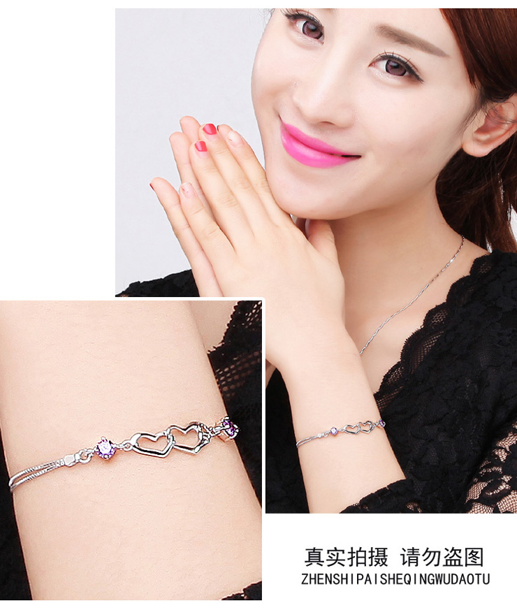 925 sterling silver bracelet Hàn Quốc phiên bản của các đơn giản ladies bạn gái sinh viên bracelet Sen cá tính món quà sinh nhật cho bạn gái