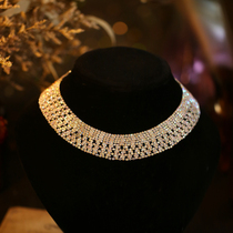 Fashion micro-inlaid necklace full of diamonds color diamonds daily wild Korean net red temperament necklace female clavicle chain spot short section