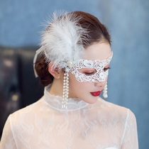 White feather masquerade party Halloween fashion flower upper half face adult mystery mask sexy party mask