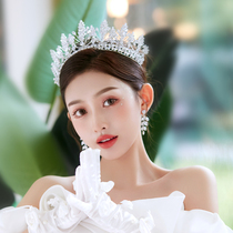  Birthday crown girl headdress temperament Princess crown super flash zircon hair band Bride wedding hair accessories Korean jewelry