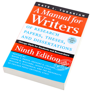 A Manual for Writers of Research Papers,Theses, and Dissertations 英文原版 芝加哥大学论文写作指南(第九版)【中商原版