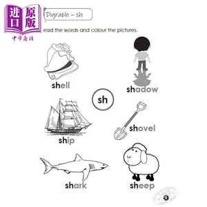 新加坡教辅 Fun Learning Phonics Level 3 Digraphs vs. Blends 有趣的自然拼读学习3级 实景图vs组合拼读 3-6岁【中商原版】