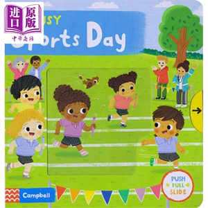 繁忙的校运会 Busy Sports Day Busy Book系列 低幼启蒙纸板书 机关操作书 启蒙科普 英文原版 0-3岁 Busy系列【中商原版】